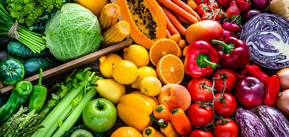 Colorful fruits and vegetables