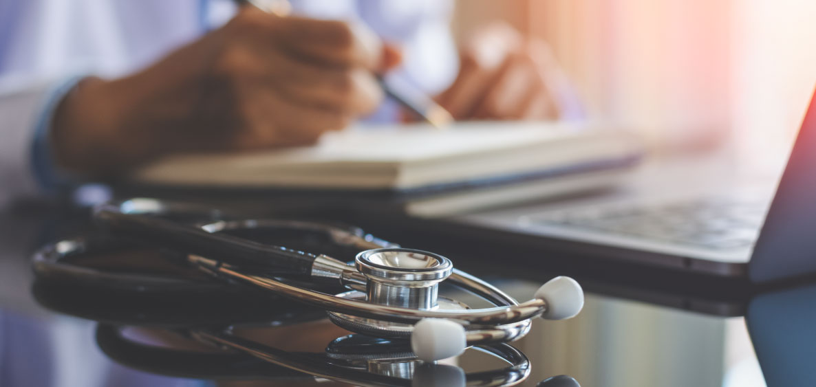 stethoscope on a desk