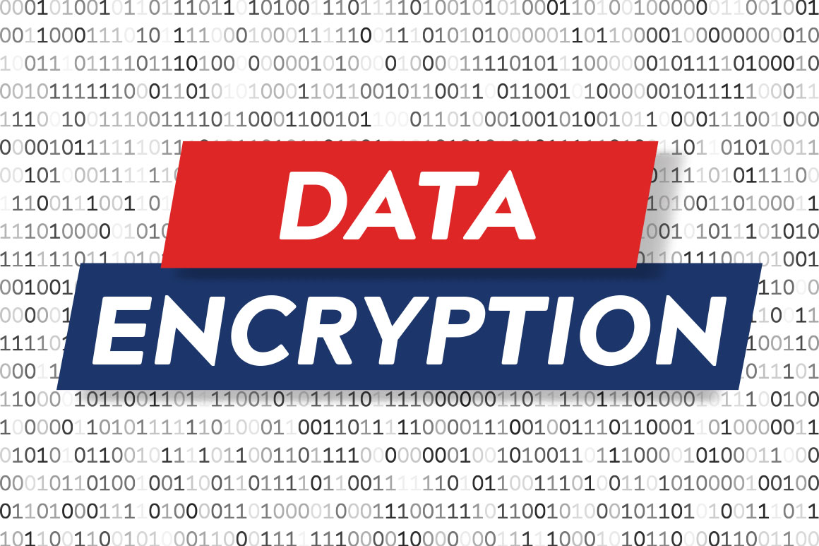 Data Encryption title with numbers in the background.