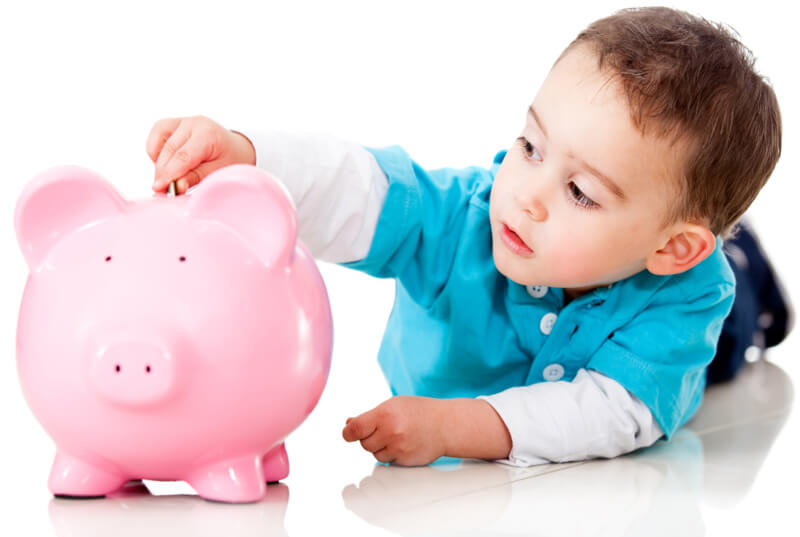 Child with piggy bank