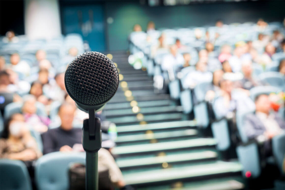 microphone and audience