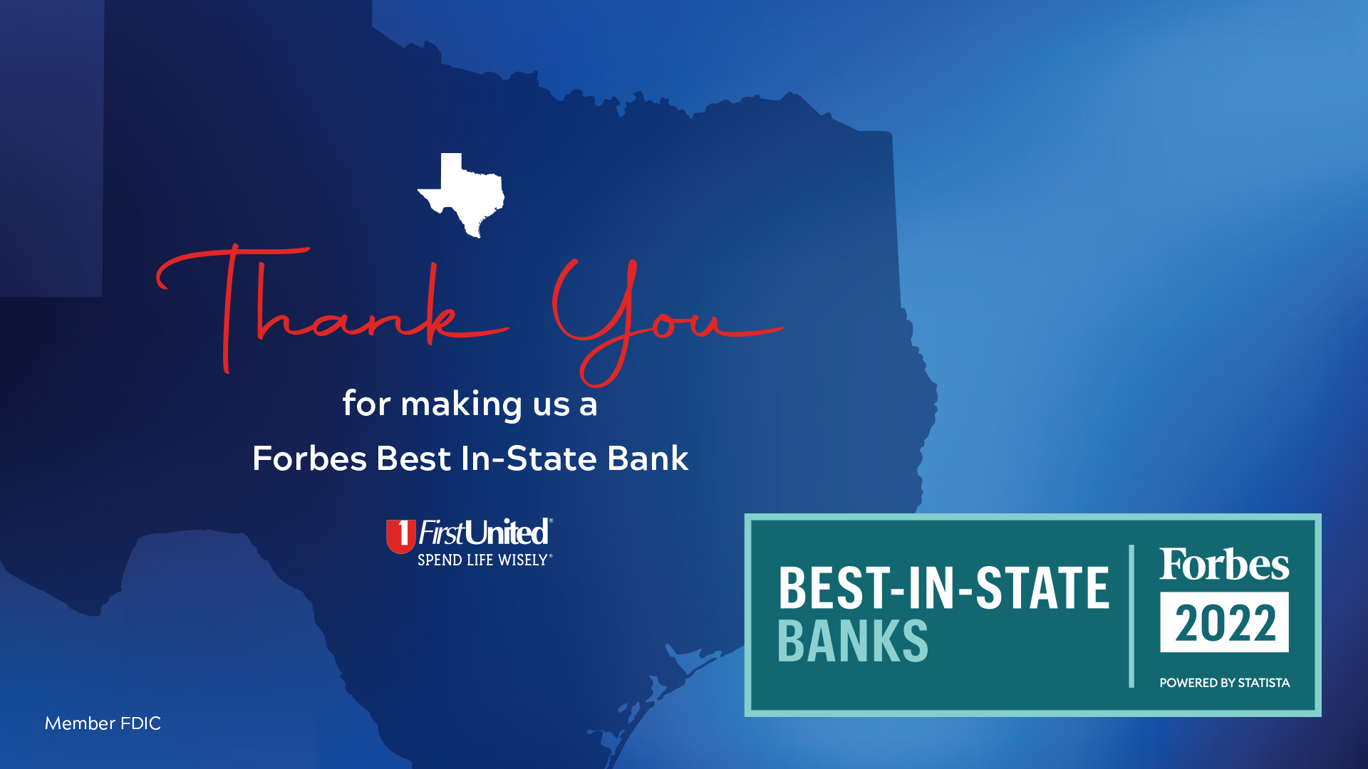Thank you for making us a Forbes Best In-State Bank