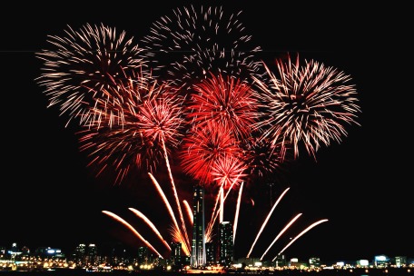 Fireworks in the city