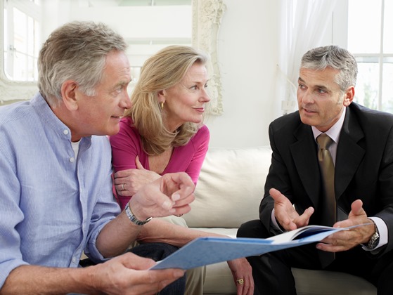 Senior couple meeting with their financial planner