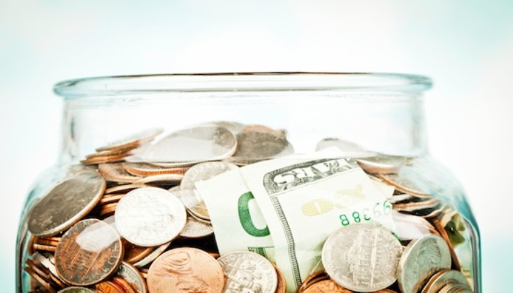 Jar with money inside